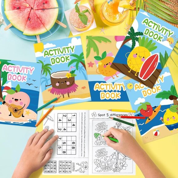 Summer Activity Books for Kids - 24Pcs Coloring Fruits Books Set Bulk Summer Tro - Picture 2 of 7